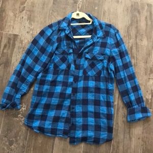 Blue buffalo check button down J Crew sz 8